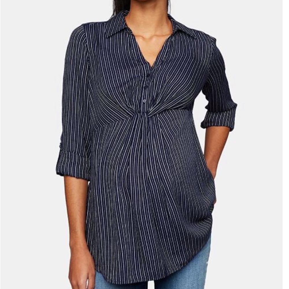 A Pea in the Pod Maternity Roll Sleeve Shirt